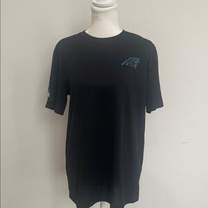 NFL Carolina Panthers Black Short Sleeve Tee with Blue Logo